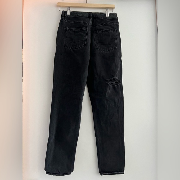 American Eagle Outfitters Distressed Black Straight Leg Jeans - Picture 4 of 6